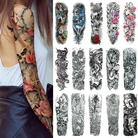 fake tattoo for arms clothing|waterproof temporary sleeve arm tattoo.